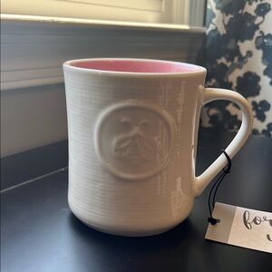 Pink & White Ceramic Queen Bee Mug